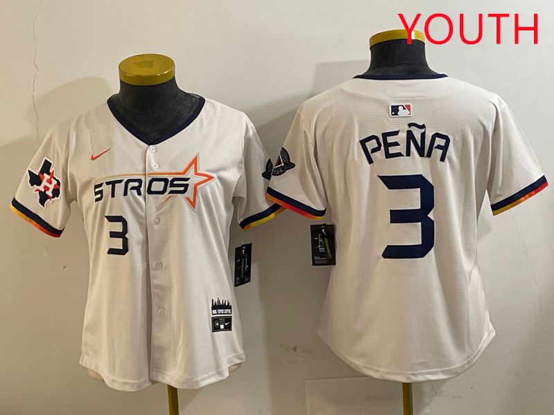 Youth Houston Astros 3 Pena Cream Three generations Joint Name 2025 Nike MLB Jersey style 4101